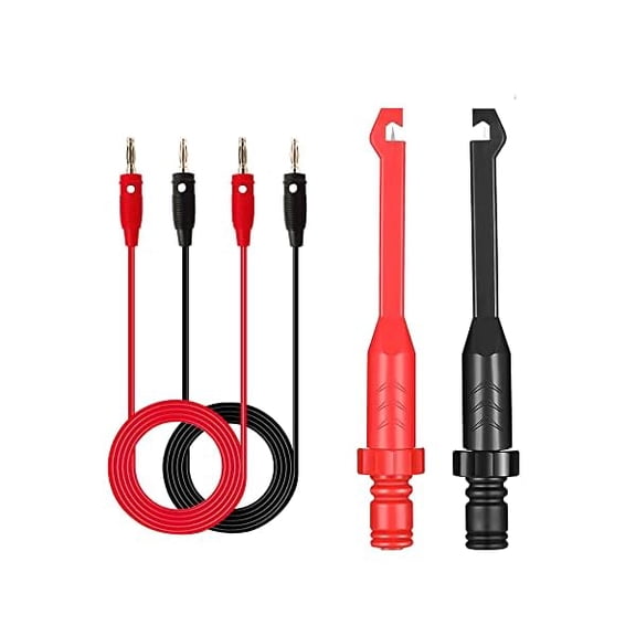 2PCS Multimeter Test Leads Set Electric Wire Piercing Probe Clip, Automotive Insulation Back Probes with 4mm Banana Plug Test Leads for for Diagnostic Electrical Testing