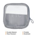 thumbnail image 3 of Uxcell 4.3"x4.3"x0.8" Travel Mesh Toiletry Bag Makeup Cosmetic Bag Zipper Pouch Grey, 3 of 4