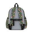 thumbnail image 2 of Mushroom and Leaf Green Pattern Cute School Backpack with Padded Back and Adjustable Shoulder Straps 13.4"x11"x4.7", 2 of 3