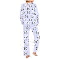 thumbnail image 4 of Mqqzkk Womens Pajama Sets 2 Piece Cute Printed Pjs Sleepwear Soft Comfy Loungewear Long Sleeve Pullover Top and Pants M, 4 of 6