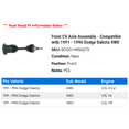 thumbnail image 2 of Front CV Axle Assembly - Compatible with 1991 - 1996 Dodge Dakota 4WD 1992 1993 1994 1995, 2 of 2