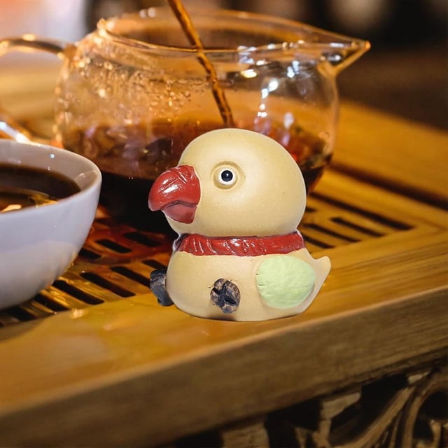 Mini loro de cerámica para mascotas, figura bonita en miniatura, Adorable decoración de escritorio de 2,5x1,7x2 pulgadas, accesorio para amantes del