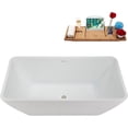 thumbnail image 2 of 59" Streamline NB6320BNK Soaking Glossy White Freestanding Tub and Tray With Internal Drain in Brushed Nickel, 2 of 7