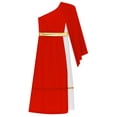 thumbnail image 5 of Jhaoyu Lyrical Dance Dress for Girls One Shoulder Ruffles Greek Nymph Toga Gown Red 6, 5 of 7