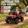 thumbnail image 6 of FUPOJH 12V Ride on Car,Electric Kids Jeep,Lockable Doors,Seatbelt,Bluetooth Music,Ages 1-6,Includes Remote Control,Red, 6 of 9
