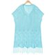 thumbnail image 3 of Falda Vestido de playa con bikini sexy para mujer Vestido de verano con borlas y cuello en V (Azul lago Talla única) Ygjytge lago azul Única para Mujer, 3 of 8