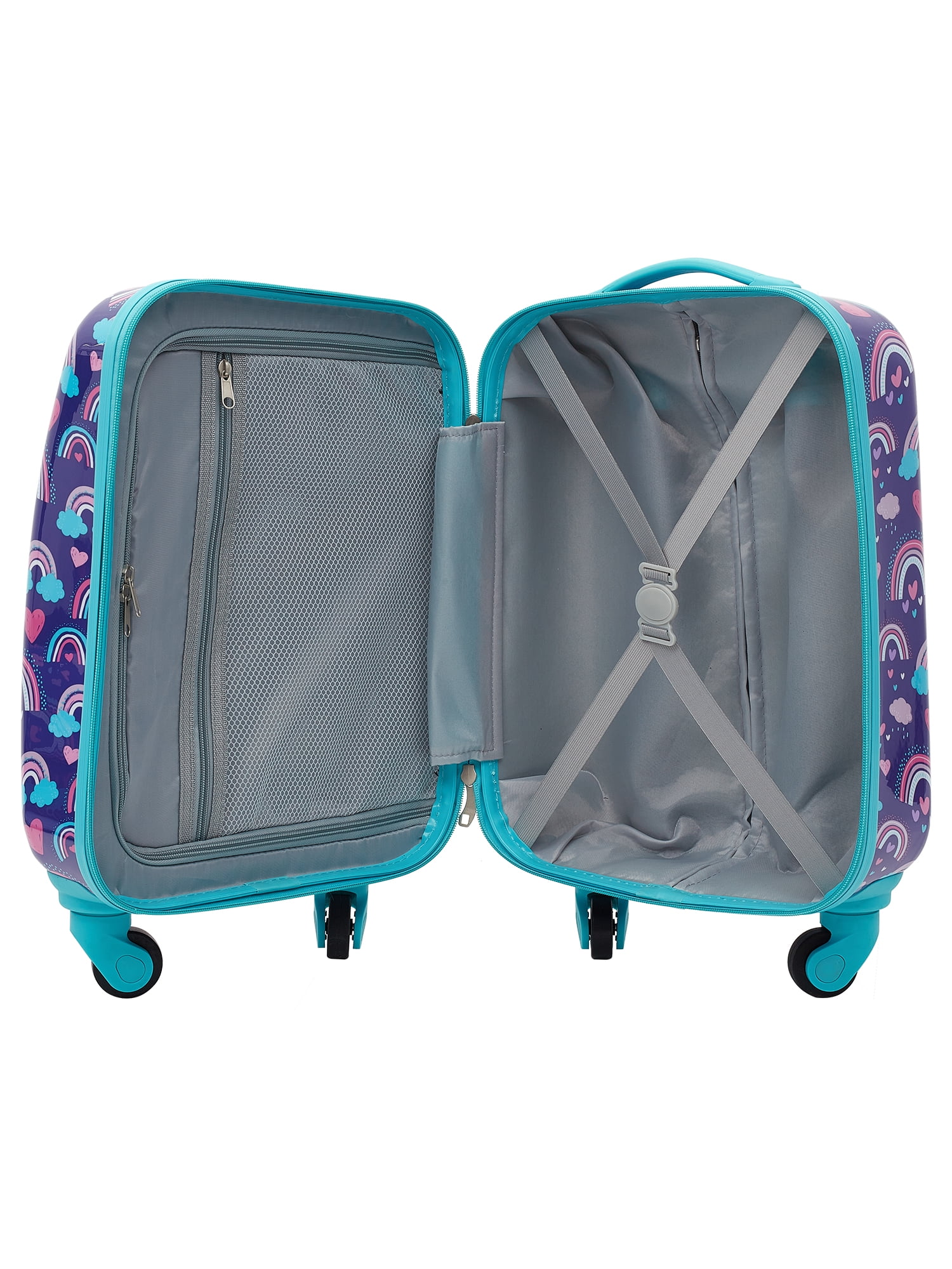 TPRC 5-Piece Kid's Hard-Side Luggage Set with 18" Spinner Rolling Carry-on- Rainbow