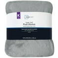 thumbnail image 2 of Mainstays Super Soft Plush Blanket, Light Grey, King, 2 of 6
