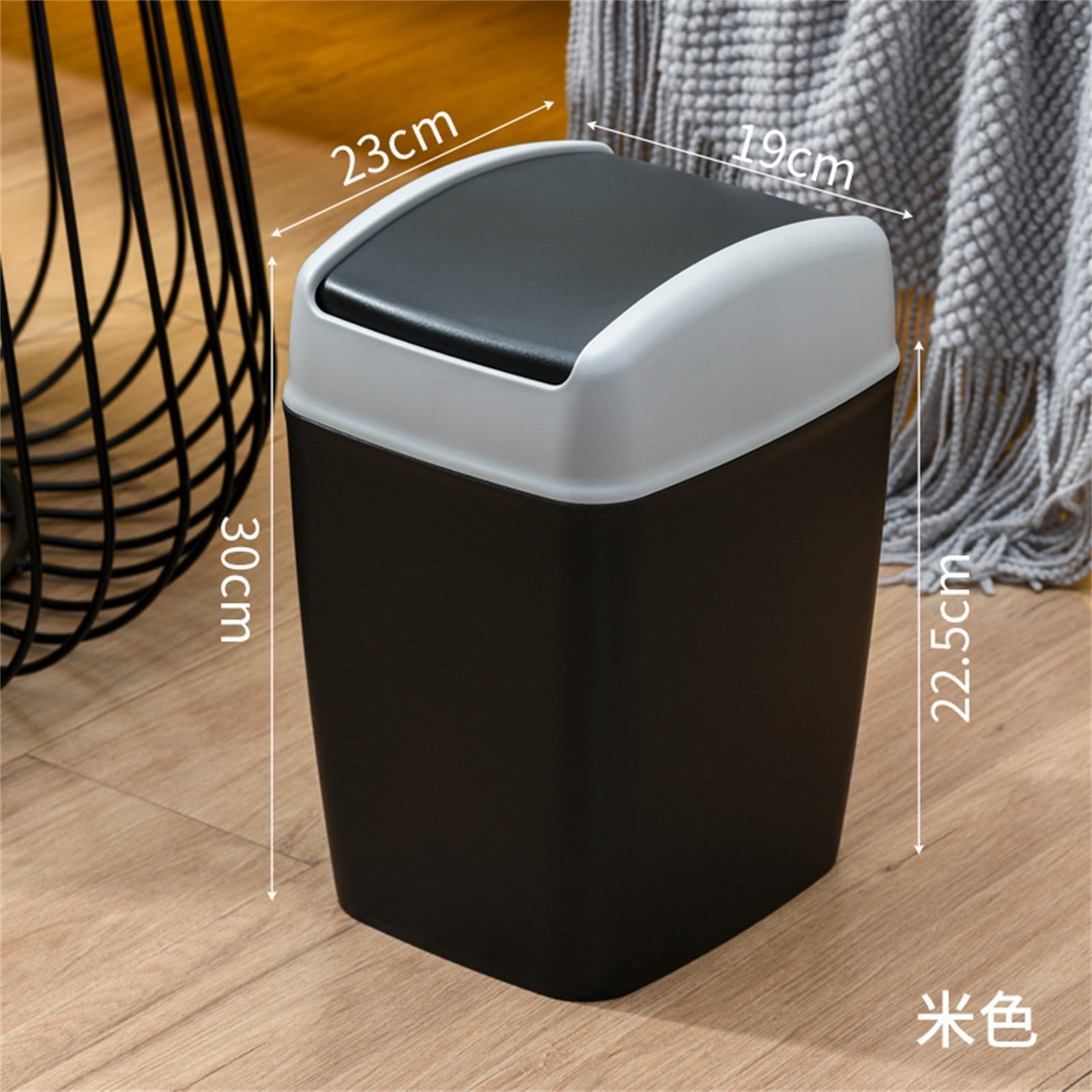 Qholemyo High end Household Flip Top Garbage Bin With Lid Kitchen Trash Can Living Room Toilet Bathroom Indoor Trash Can