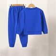 thumbnail image 4 of Girls Fleece Sweatshirt Fall And Winter Solid Color Letter Printing Warm Windproof Two Piece Set 5-6 Years Blue, 4 of 5