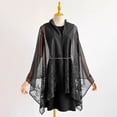 thumbnail image 5 of AHMOMEI Women’s Lace Floral Open Front Kimono Cardigan, Lightweight Sheer Embroidered Cover Up, Casual Summer Beach Shawl (Black), 5 of 6