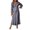 Grey, variant on Women's Full Size V Neck Long Sleeve Midi Dress 95% Polyester 5% Spandex Not Lined Classic Everyday Easy Care Wear