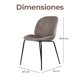 thumbnail image 3 of Silla Alta Tapizada Mirel Zurich 02 para Barra de Cocina Color Taupe Asiento Suave de Lino Patas de Hierro, 3 of 6