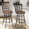thumbnail image 4 of Sedona Tabouret de Bar Pivotant en Métal avec Siège en Microsuède Brun Camel, 4 of 9
