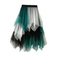 thumbnail image 5 of segolike Tulle Skirts for Women Fairy Skirt Asymmetrical Summer Half Skirt Tutu for Halloween Stage Performance Casual Formal White Green, 5 of 8