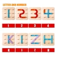 thumbnail image 2 of Set de actividades de construcción Kizh, juguete de madera con letras y números, 2 of 7