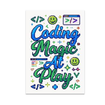 Coding Magic At Play - Tech Enthusiast - 13x19 Poster Print