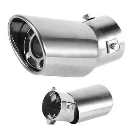 Walbest Universal Fits Car Stainless Steel Chrome Curved Exhaust Tail Muffler Tip Pipe Fit Diameter 2.48 to 3.39 Inch