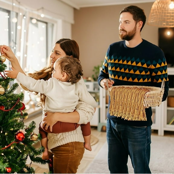 Neoyler 1000 Pack Ornament String for Christmas Decorations Versatile Sturdy Plastic Suit for Trees Indoor Outdoor Decor Secure Hanging Solution 7.9in Gold