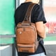 thumbnail image 4 of Vintage Multifunctional Chest Bag Soft Leather Crossbody Shoulder Bag Personalized Student Bag, 4 of 9