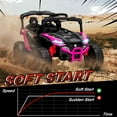 thumbnail image 5 of Qaba 12V Kids Ride On Car Truck with Dual Motors, Rear Suspension, Battery Powered Electric UTV Vehicle with Remote Control for 3-5 Years, Pink, 5 of 9
