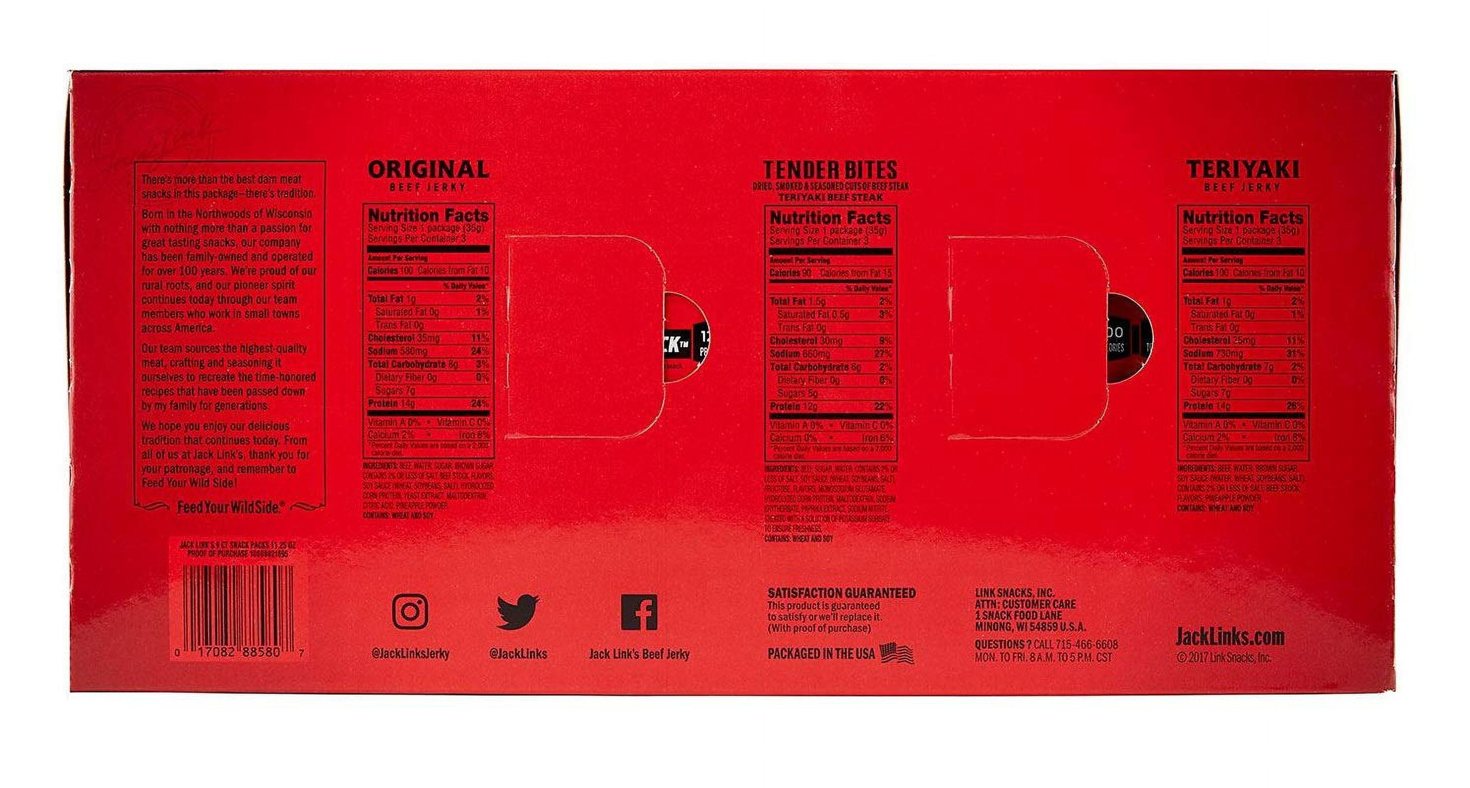 Jerky Variety Pack: 3 Original Flavored, 3 Tender Bites, 3 Teriyaki (1.25 Ounces Per Package)