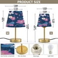 thumbnail image 2 of Modern Minimalist Cone Desk Lamp Antique Bronze Base & Linen Shade Bedside Table Lamp for Bedroom Living Room, Office, Dorm Blue Butterflies and Flowers Medium, 2 of 7