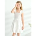 thumbnail image 4 of LOVEBAY Girls Dresses Square Neck Dress Ruffle Sleeveless Beach Casual Solid Color Sundress Playwear Outfits, 4 of 9