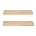thumbnail image 6 of Kate and Laurel Havlock Modern Natural Floating Shelves, Set of 2, 24 x 8, Natural Wood, Mid-Century Functional Bathroom and Kitchen Shelves for Dorm Storage or Apartment Decor, 6 of 10