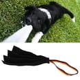thumbnail image 4 of YAHHU Leather Dog Bite Tug Toy with Handle, Soft Wear-Resistant Puppy Rag for Training and Play, Black, 21.3 in / 54 cm, 4 of 9