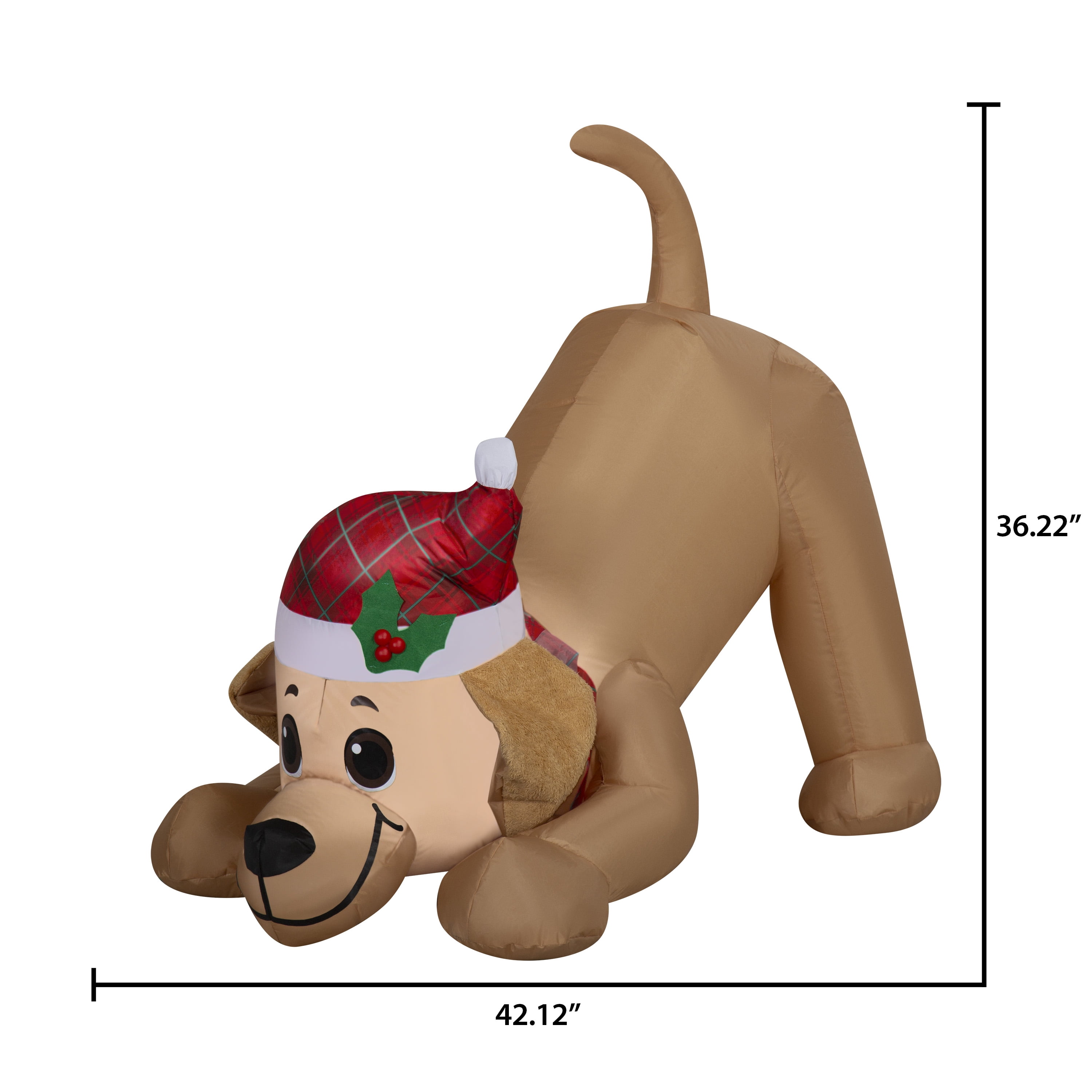 3 ft Playful Dog Christmas Airblown Yard Inflatable, Multicolor, by Holiday Time