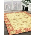 thumbnail image 2 of Ahgly Company Indoor Square Abstract Mustard Yellow Oriental Area Rugs, 4' Square, 2 of 6