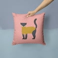 thumbnail image 2 of Yellow-Throated Marten Pink Check Fabric Decorative Pillow, 2 of 4