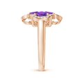 thumbnail image 3 of ANGARA Natural Heart-Shaped 1.4 ct Amethyst Clover Ring in 14K Rose Gold for Women (Size-5mm) | February Birthstone, Birthday, Anniversary, Jewelry Gift for Women | Natural Amethyst Ring, 3 of 9