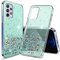Compatible with Samsung Galaxy A23 5G Case Cute Glitter Clear Sparkly Cases Shockproof Samsung A23 5G Phone Case for Women Girls Silicone Slim Bling Protective Cover (Green)