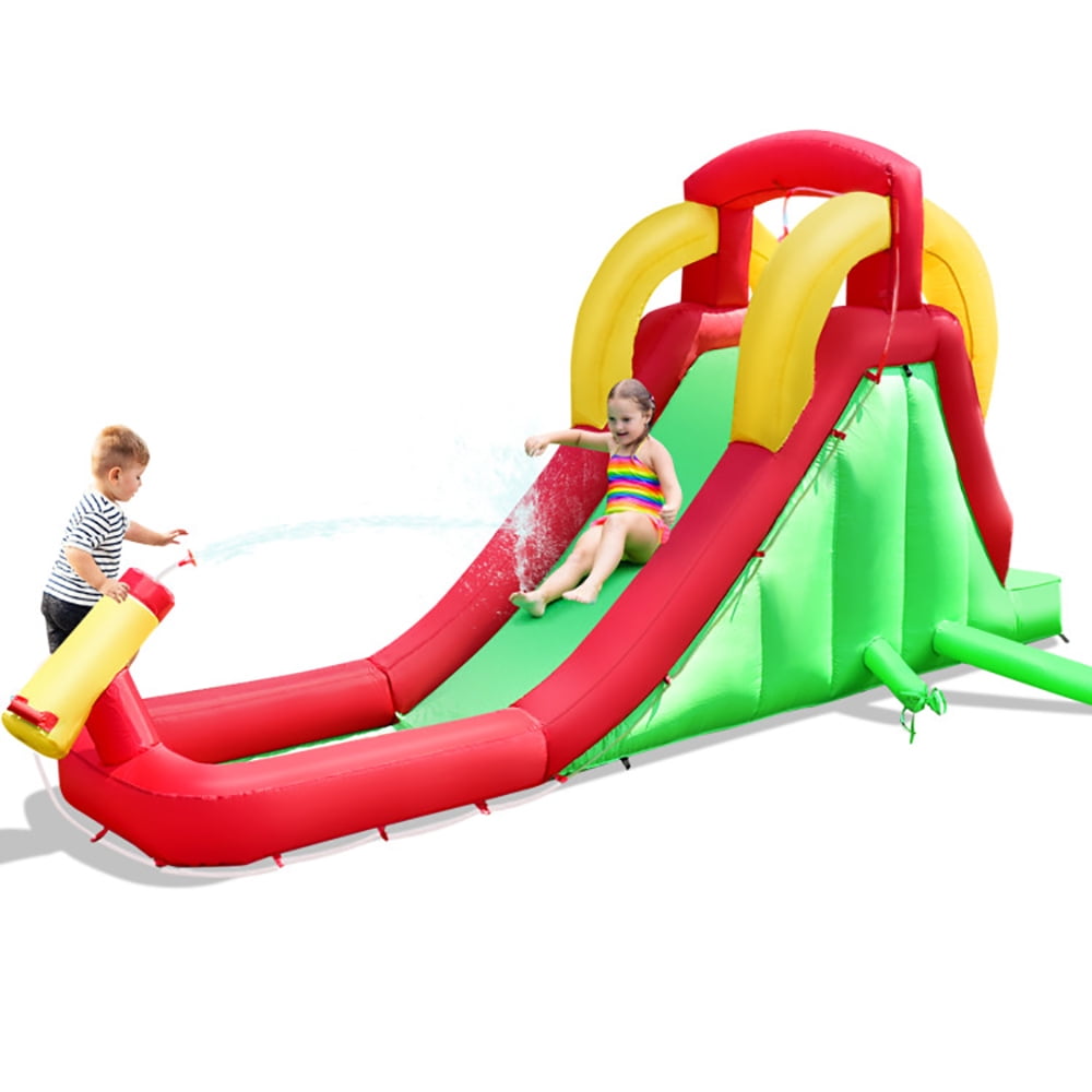 Aimee Lii Inflatable Water Slide Bounce House with Climbing Wall and Jumper without Blower, Kids Bounce House