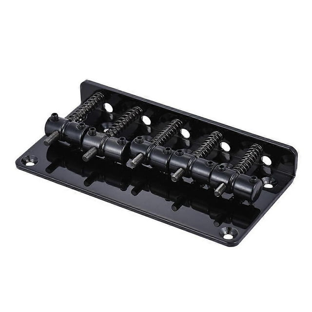 5-saddle Bridge Set for 5 String Electric Bass Guitar Part Replacement Black