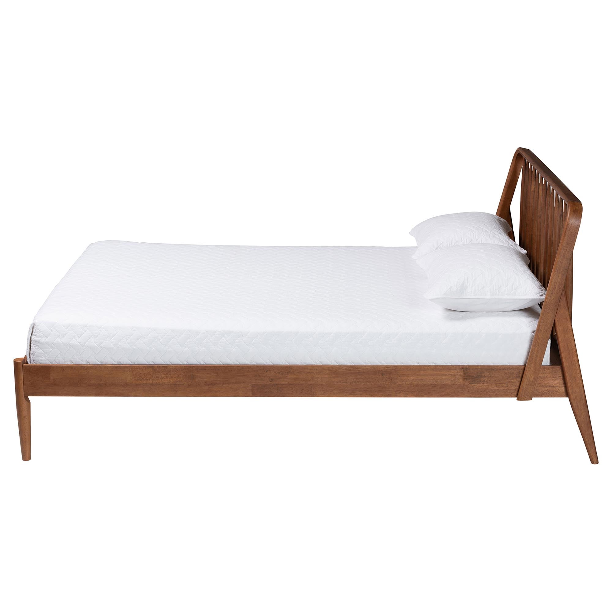 Baxton Studio Maeron Mid-Century Platform Bed, Queen, Walnut Brown
