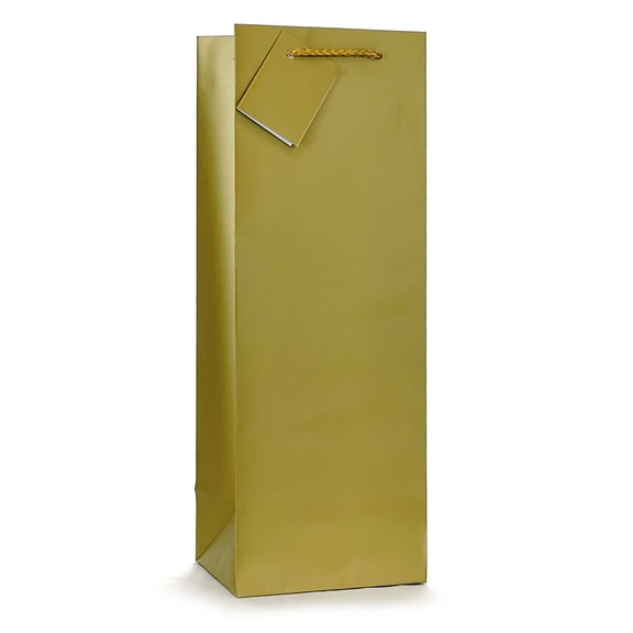 Allgala 12PK Value Premium Solid Color Paper Gift Bags (Wine-Gold-GP50036)