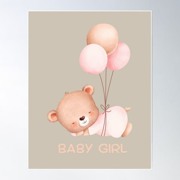 Nursery Room Decor - Baby Girl Poster Wall Art, Modern Wall Decor For Living Room Bedroom, 12x18 UNFRAMED