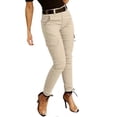 thumbnail image 1 of Pantalones ajustados con bolsillos y botones de cintura baja para mujeres europeas y americanas, 1 of 4