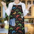 thumbnail image 6 of Multicolor Controllers Games Text Black Apron-Garden Aprons for Women with Pockets-Cotton Linen Waterproof Kitchen Cooking Gardening Aprons Adjustable for Kitchen,Cooking,BBQ and Salon 33x27 Inch, 6 of 7