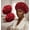 Red+Red, variant on Women's satin wide-brimmed high-elasticity sleeping hat, curly hair, natural hair quality care hat