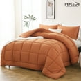 thumbnail image 4 of YEPCLUB 3-Piece Full Size Comforter Set, Orange Down Alternative Reversible Bedding Set, All-Season Quilted Soft Comforter with Pillowcases, 4 of 4