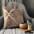 thumbnail image 4 of The HomeCentric Decorative Throw Pillow cover Brown 26"x26" (65x65 cm) Velvet Velvet, Damask Pillowcase For Sofa Chouch, Hotels, living, Bed Room, Damask - Damask Spell Brown, 4 of 10