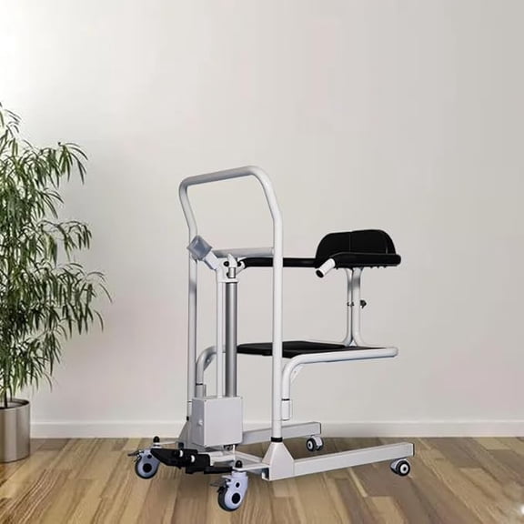 Electric Patient Lift Transfer Chair,Seat Open and Close-Portable Wheelchair for Adults Home Use, Lightweight Travel to Car Transfer Aid Devices, Height Adjustable for Seniors, Disabled