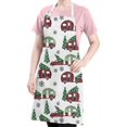 thumbnail image 5 of White Christmas Car and Camper Apron-Garden Aprons for Women with Pockets-Cotton Linen Waterproof Kitchen Cooking Gardening Aprons Adjustable for Kitchen,Cooking,BBQ and Salon 32"x27", 5 of 7