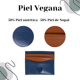 thumbnail image 3 of Tarjetero Soldi Azul- Marrón De Piel Vegana GLOWA Cartera, 3 of 8