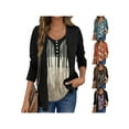 thumbnail image 4 of Gvmfive Women Printed Long Sleeve V Neck Tops Casual Tunic Pullover T-shirt, 4 of 4