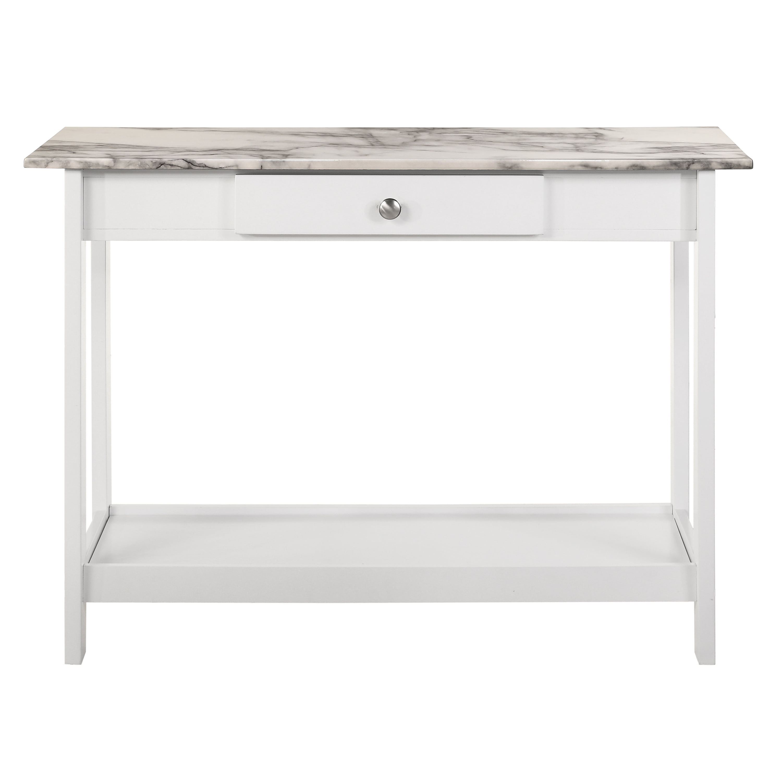 Furniture of America Umbra 1-Drawer and 1-Shelf Wood White Sofa Table
